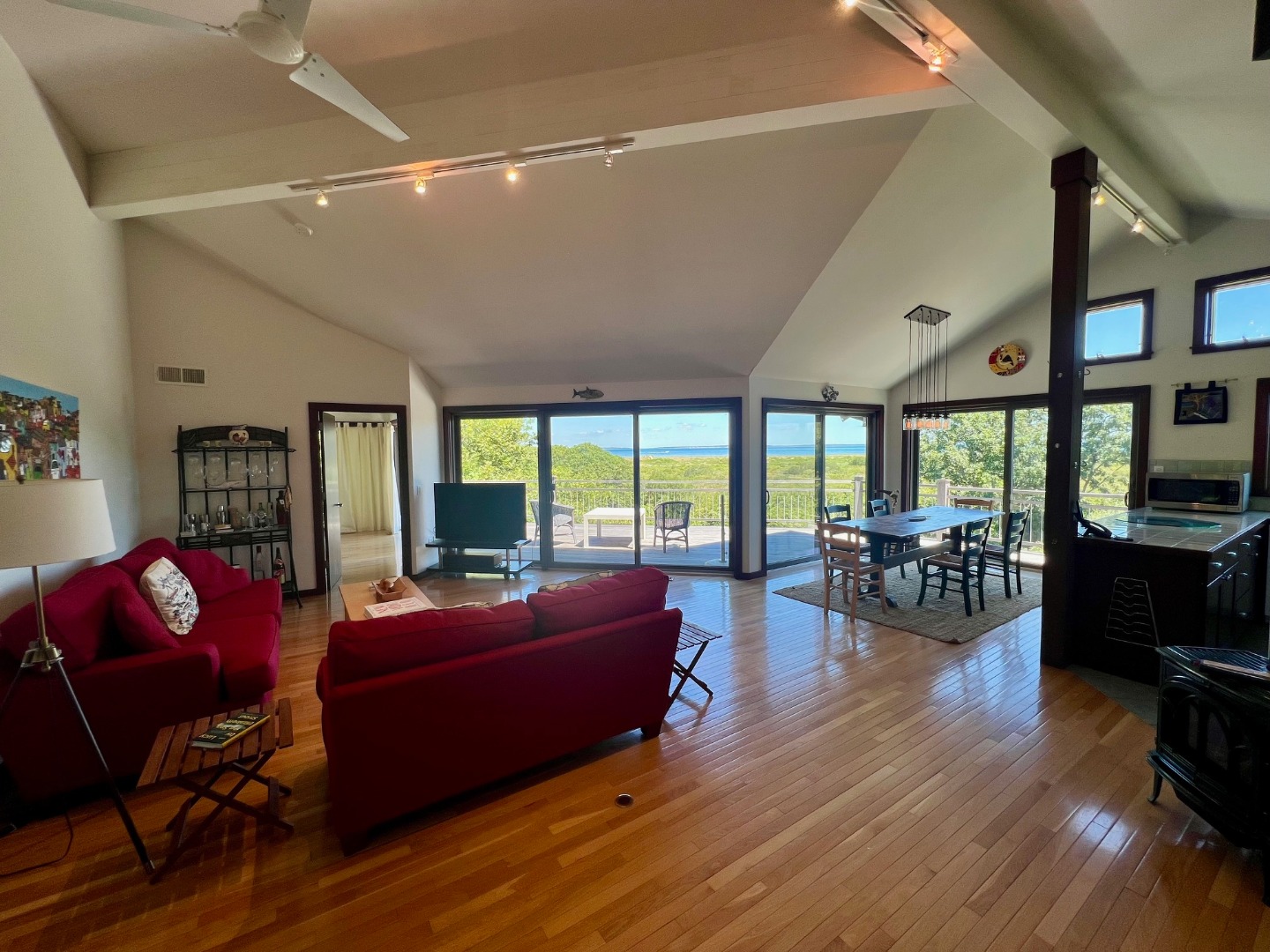 382 Lighthouse Road Aquinnah, MA 02535 - Photo 7 of 29 a living room with furniture and a large window