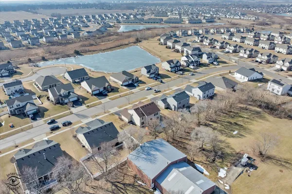 an aerial view of a house