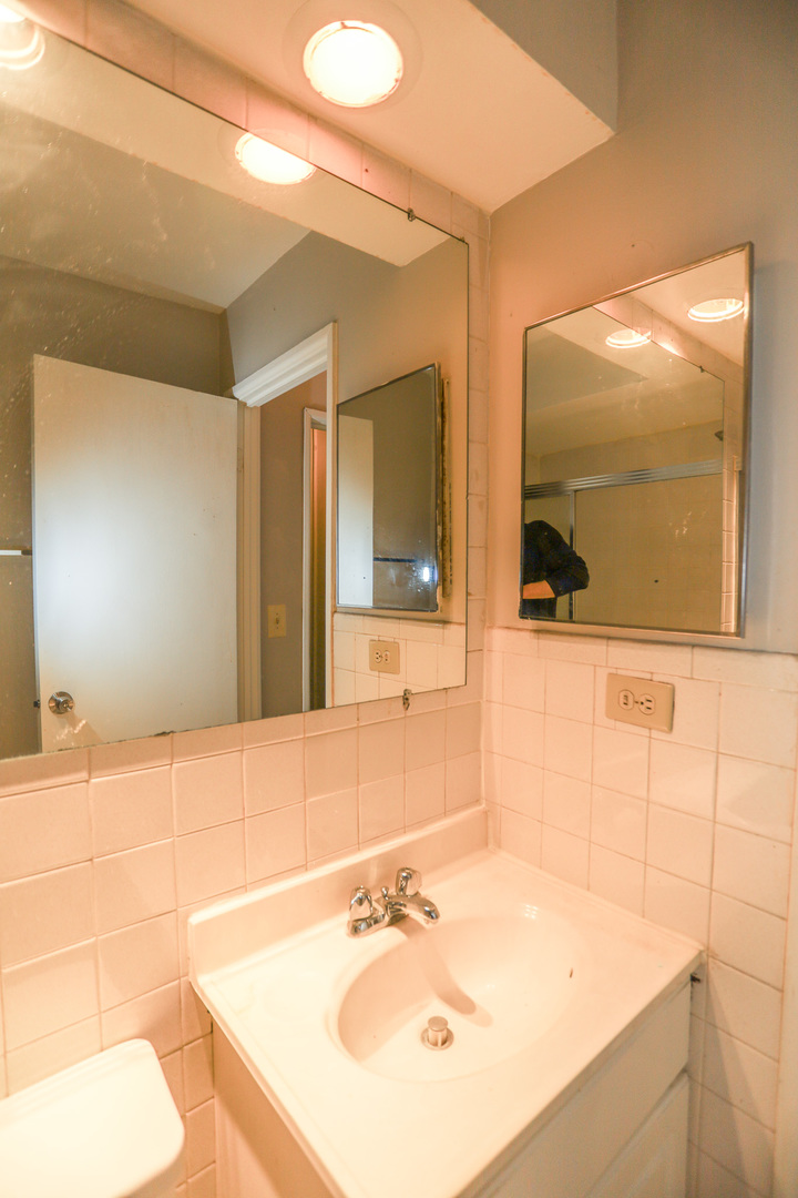 541 West Briar Place, Unit 307 Chicago, IL 60657 - Photo 9 of 10 a bathroom with a sink and a mirror