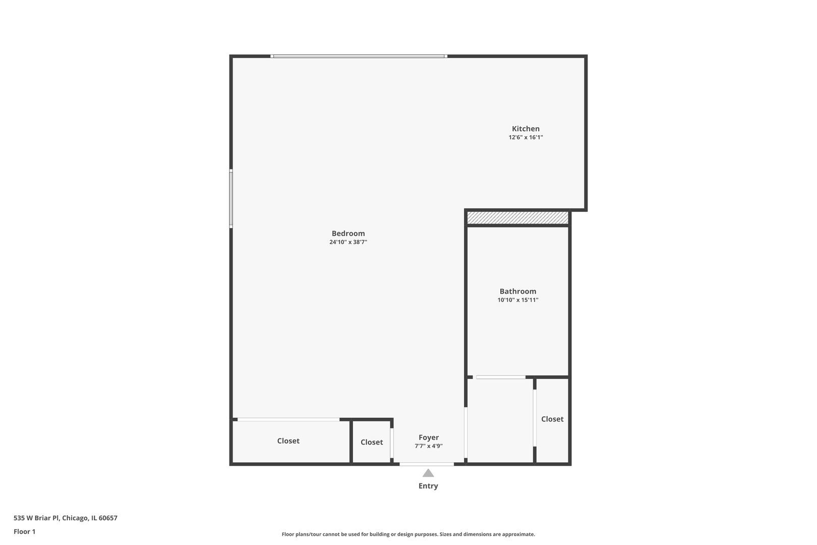 541 West Briar Place, Unit 307 Chicago, IL 60657 - Photo 10 of 10 a picture of a floor plan