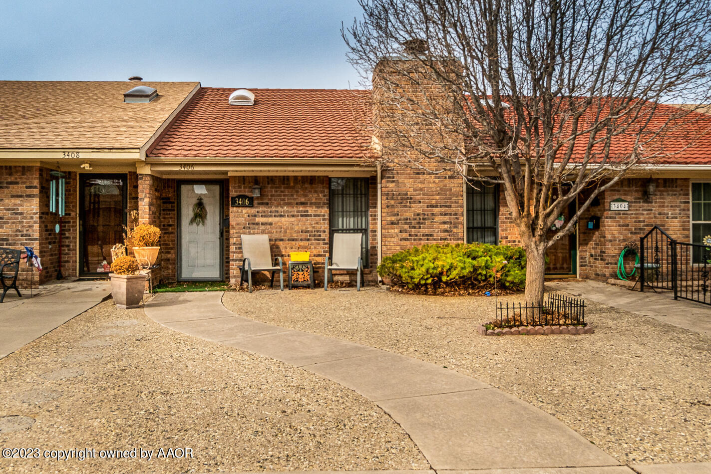 a front view of a building