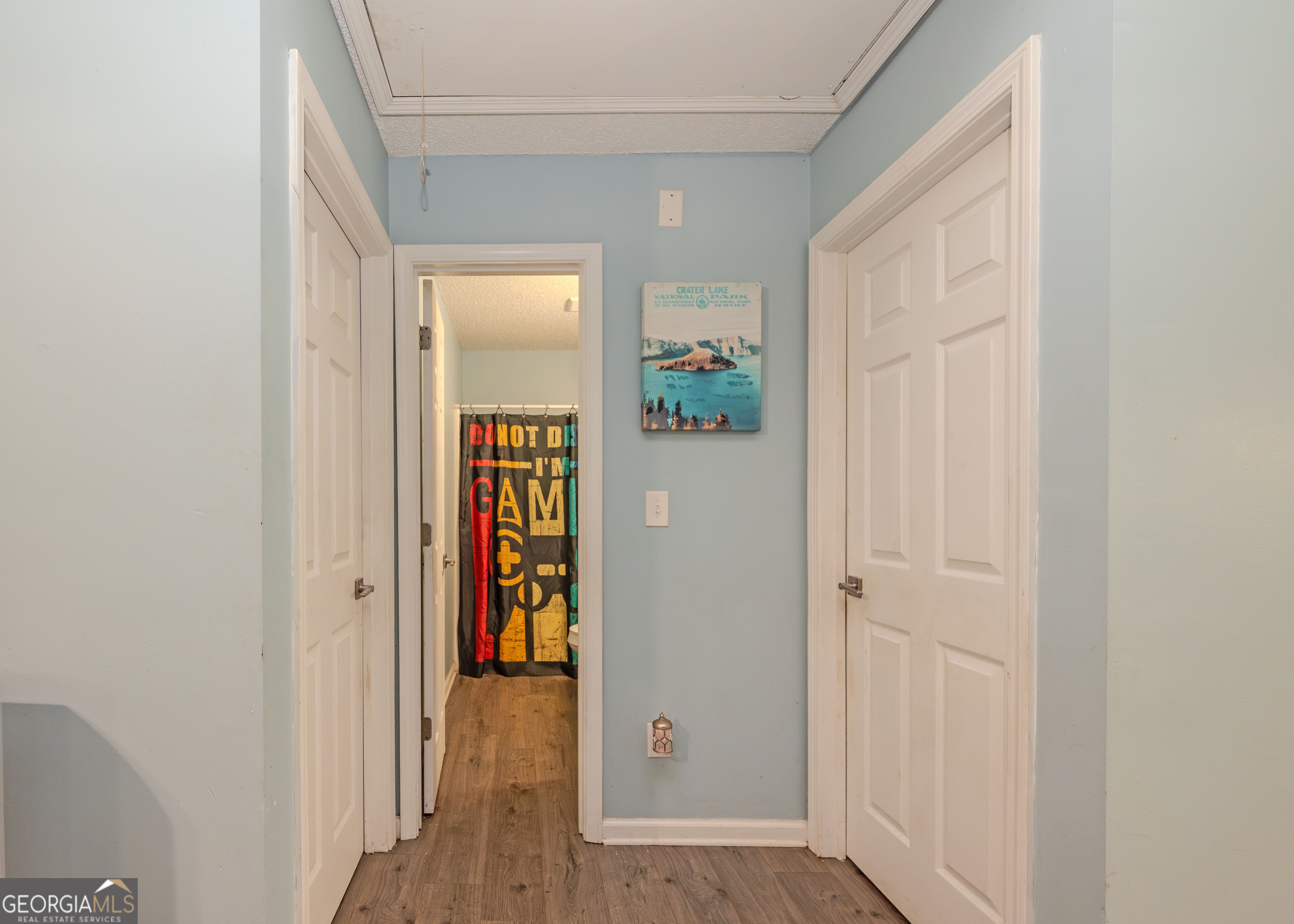 87 Little Milltown Road Hartwell, GA 30643 - Photo 14 of 39 hallway with wooden floor and front door