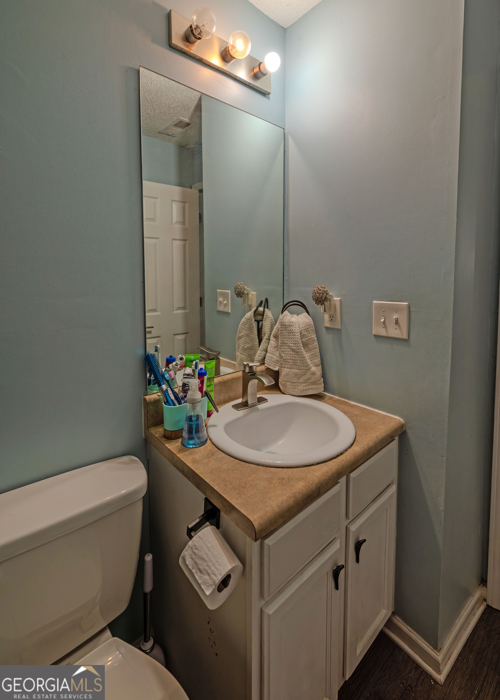 87 Little Milltown Road Hartwell, GA 30643 - Photo 16 of 39 a bathroom with a toilet sink and mirror