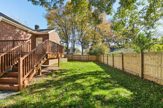 a view of wooden balcony