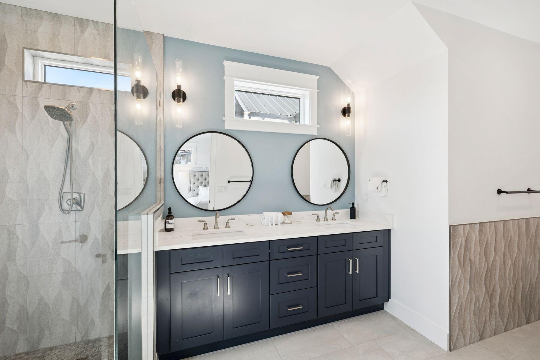 58 Santa Clara Street Santa Rosa Beach, FL 32459 - Photo 45 of 49 a bathroom with a double vanity sink and a mirror