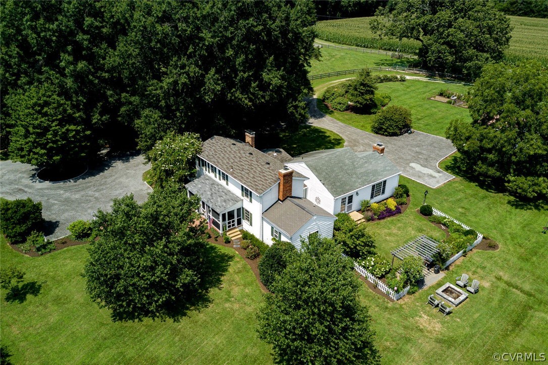 1161 Manakin Road Manakin-Sabot, VA 23103 - Photo 31 of 50 Aerial view of the house site, gardens, and privat