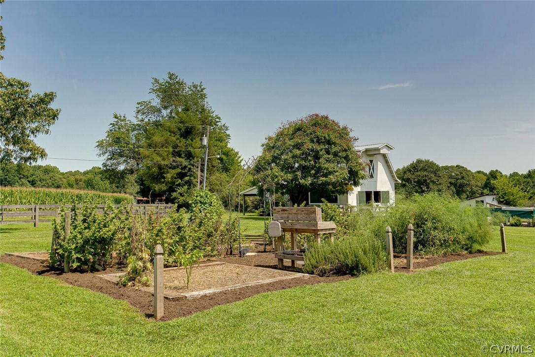 1161 Manakin Road Manakin-Sabot, VA 23103 - Photo 41 of 50 Vegetable garden with raspberry bushes and raised