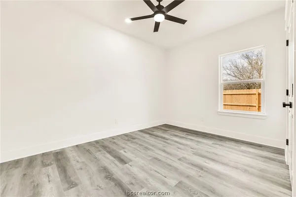 a view of a room with a window