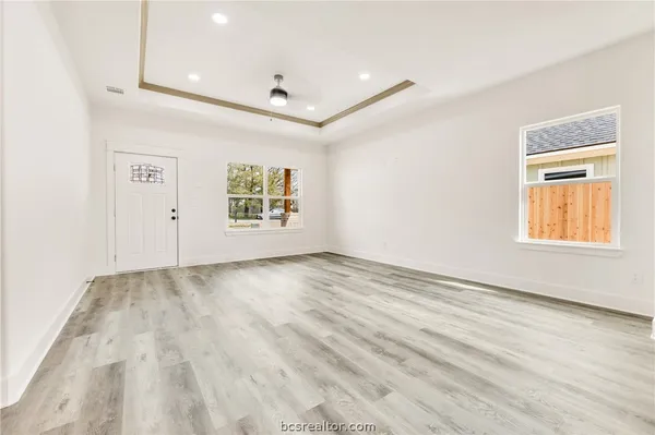 an empty room with a window