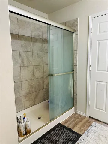 a bathroom with a shower