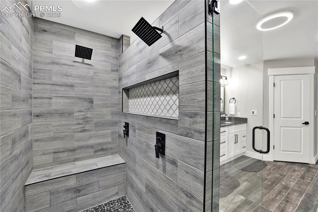 18135 Spur Ranch Road Peyton, CO 80831 - Photo 21 of 50 Walk in shower double shoer heads