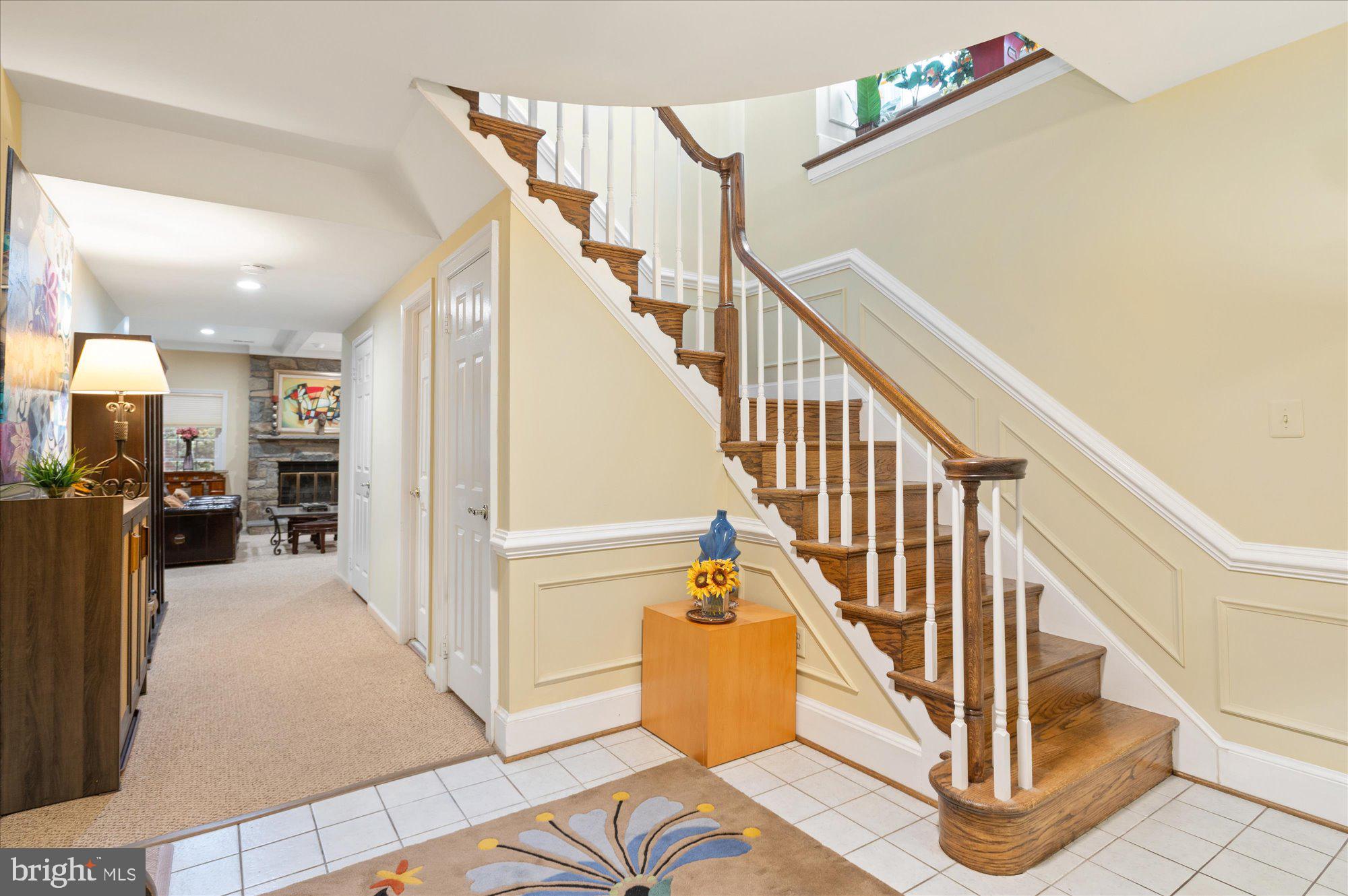 8001 Quarry Ridge Way Bethesda, MD 20817 - Photo 41 of 55 Beautiful Staircase to Lower Rec. Rm Level