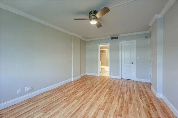 a view of a city with tall buildings