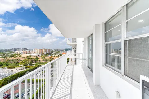 a view of balcony with city view