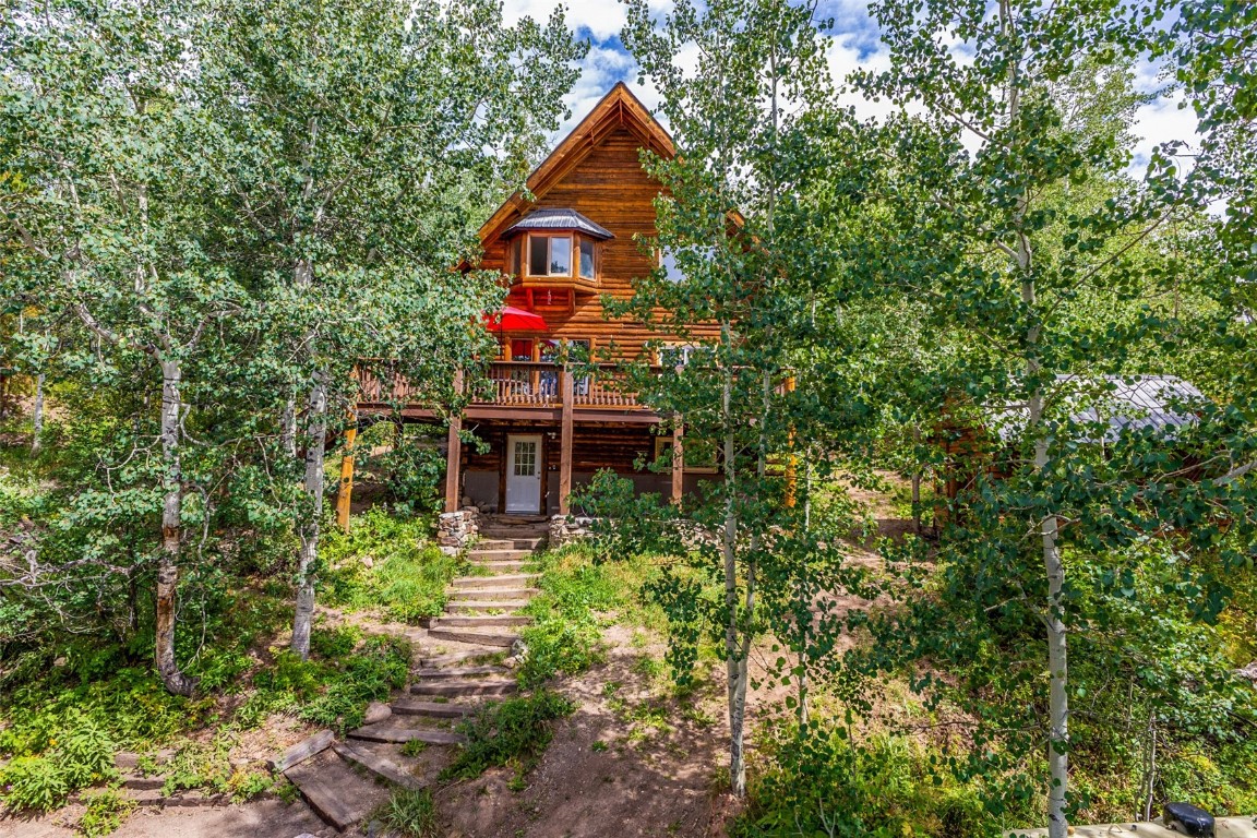 25065 Aspen Way Clark, CO 80428 - Photo 7 of 50 a view of a house with a small yard and plants