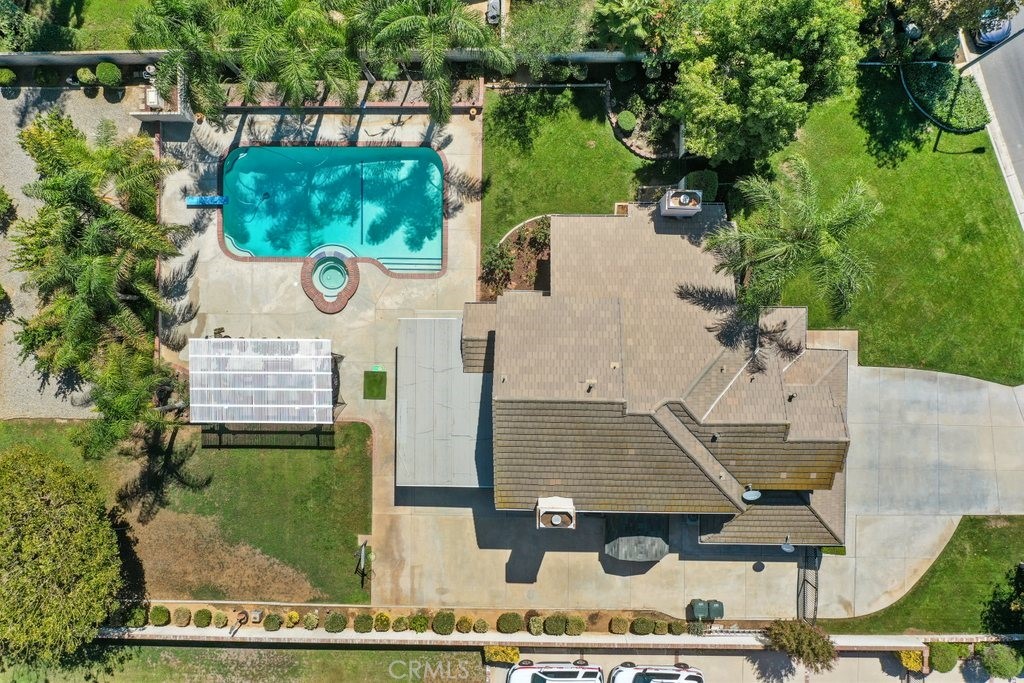 7910 Westgate Court Riverside, CA 92506 - Photo 47 of 61 an aerial view of a house with garden space and street view