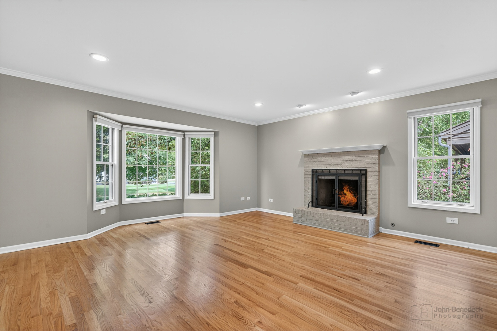 232 Long Hill Road Gurnee, IL 60031 - Photo 6 of 34 a view of empty room with wooden floor and fireplace