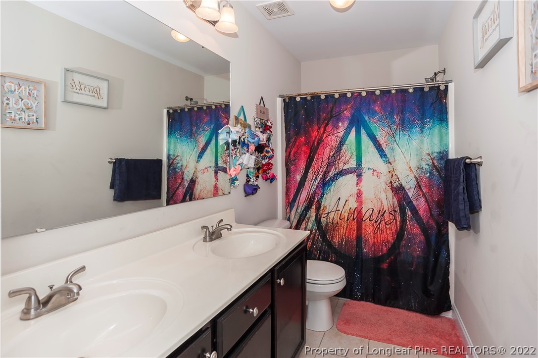 461 St Johns Loop Raeford, NC 28376 - Photo 43 of 50 a bathroom with a sink vanity and a mirror