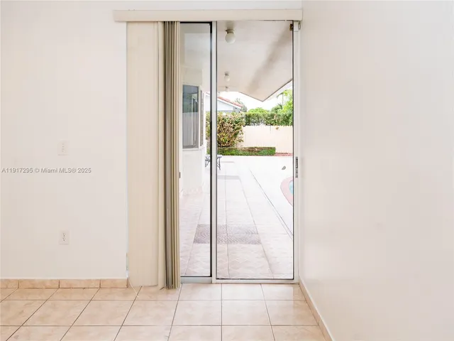a view of a glass door
