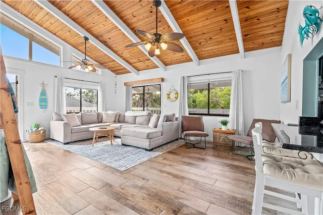 a living room with furniture