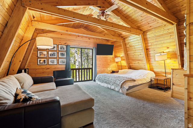 11237 East Aspen Road, Unit 74 Heber City, UT 84032 - Photo 16 of 32 Vaulted wood-paneled ceilings with exposed beams