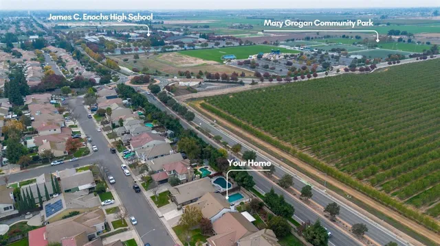 an aerial view of a city