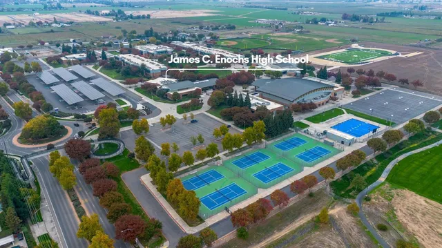 an aerial view of a city