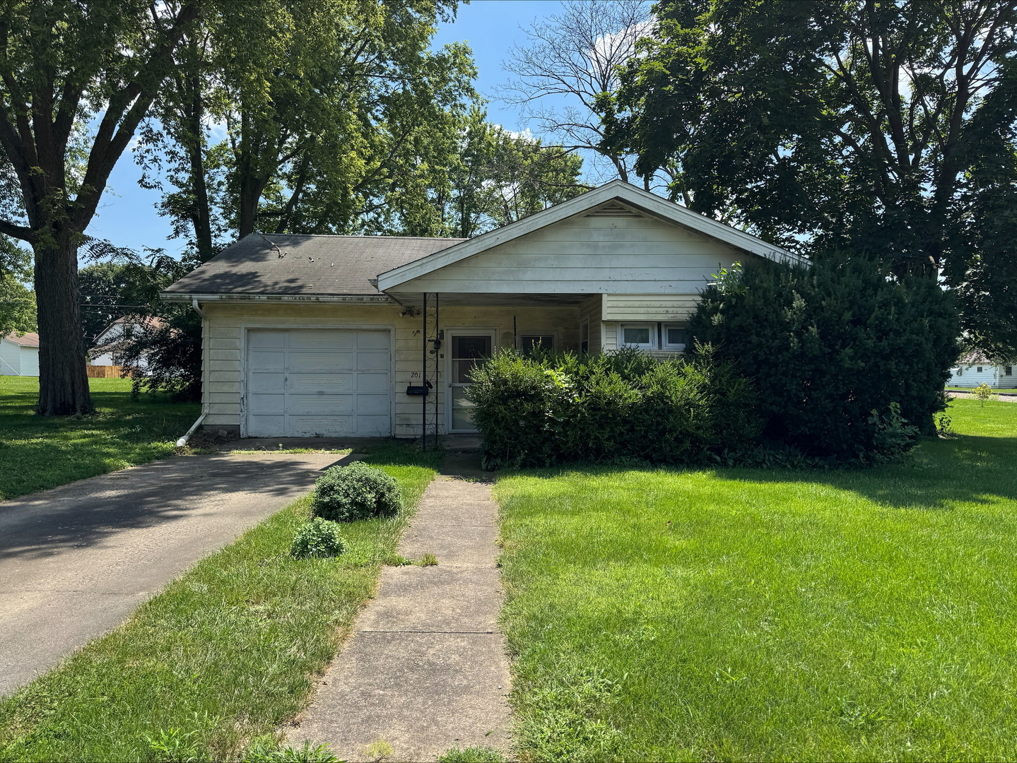 201 East Elm Street Chatsworth, IL 60921 - Photo 1 of 14 a front view of a house with a garden and plants
