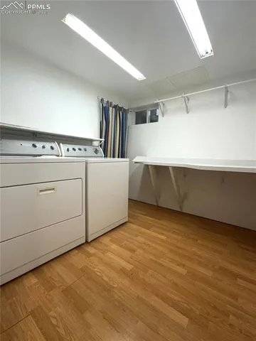 a view of room with racks