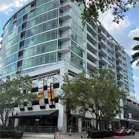 a front view of a building with street view