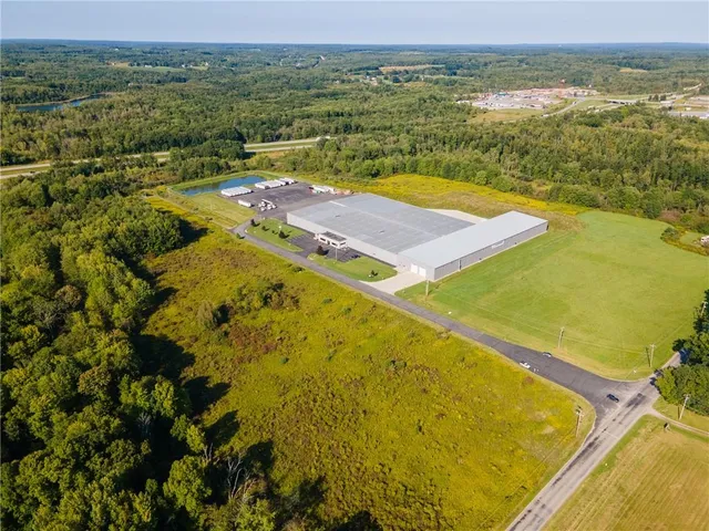 a view of a lake with a houses