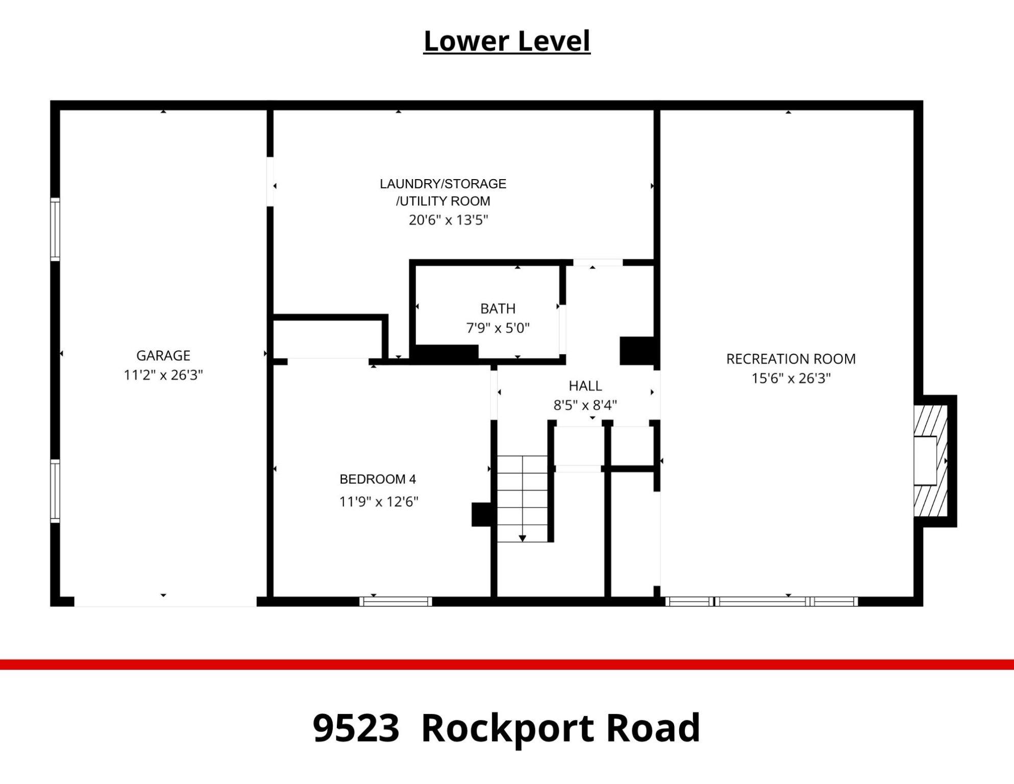 9523 Rockport Road Vienna, VA 22180 - Photo 53 of 53 Lower Level Floorplan