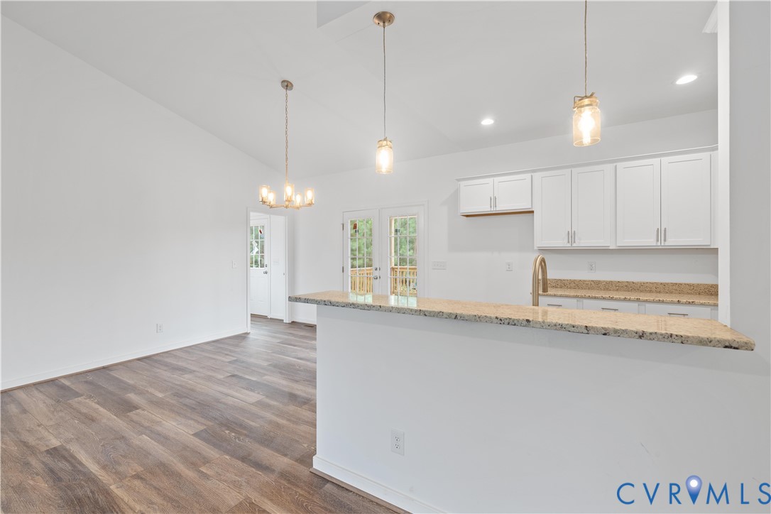 178 Barter Hill Road Cumberland, VA 23040 - Photo 14 of 34 Kitchen featuring granite countertops, white cabin