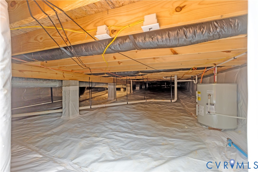 178 Barter Hill Road Cumberland, VA 23040 - Photo 22 of 34 Conditioned crawl space featuring water heater