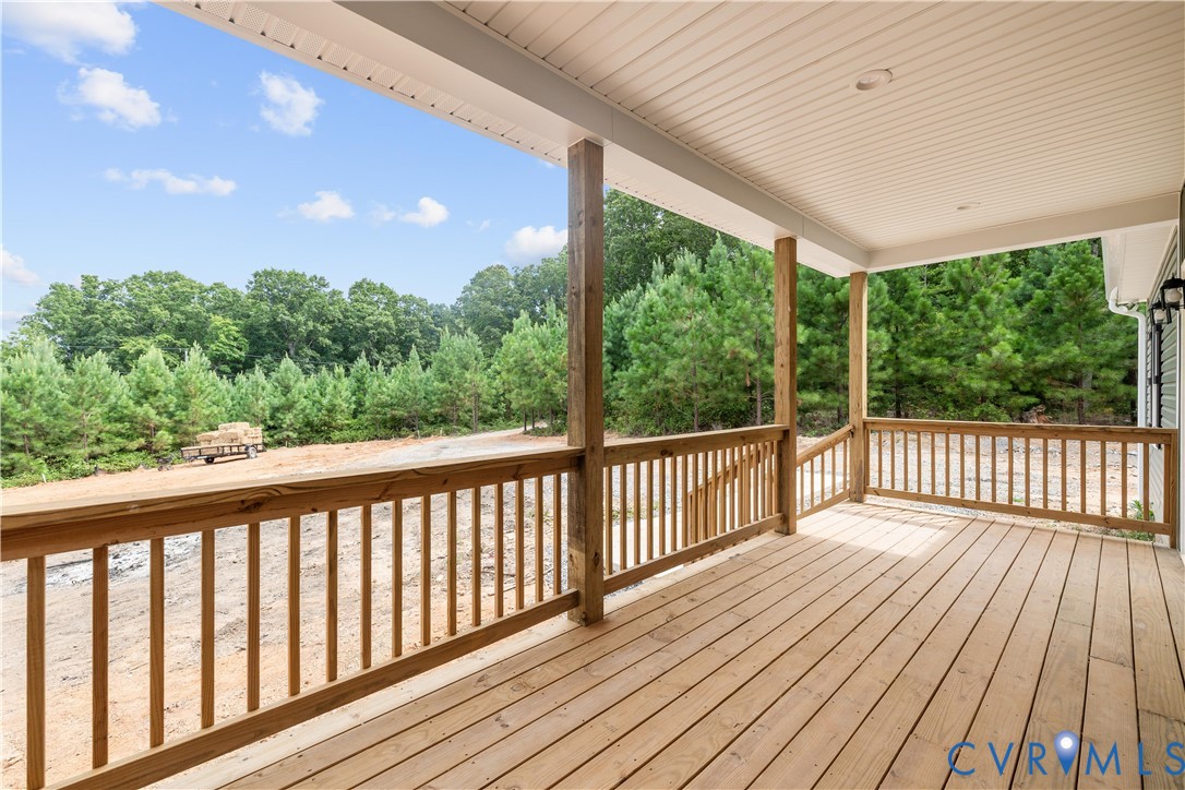 178 Barter Hill Road Cumberland, VA 23040 - Photo 4 of 34 Cover front porch with view of wooded area