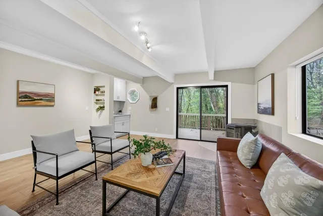 a view of backyard with green space