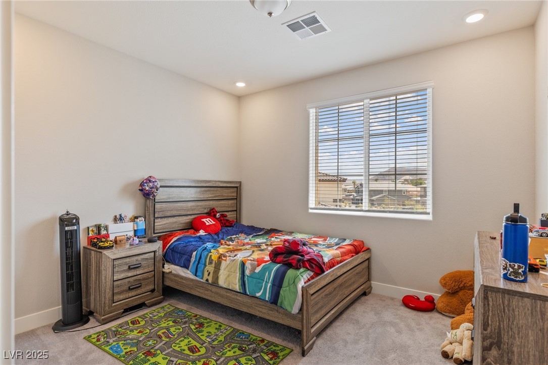 5592 Hickory Tree Street Las Vegas, NV 89149 - Photo 46 of 87 Bedroom featuring light carpet and recessed lighting
