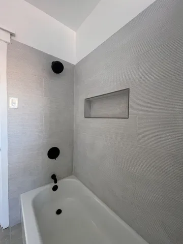 a bathroom with a tub