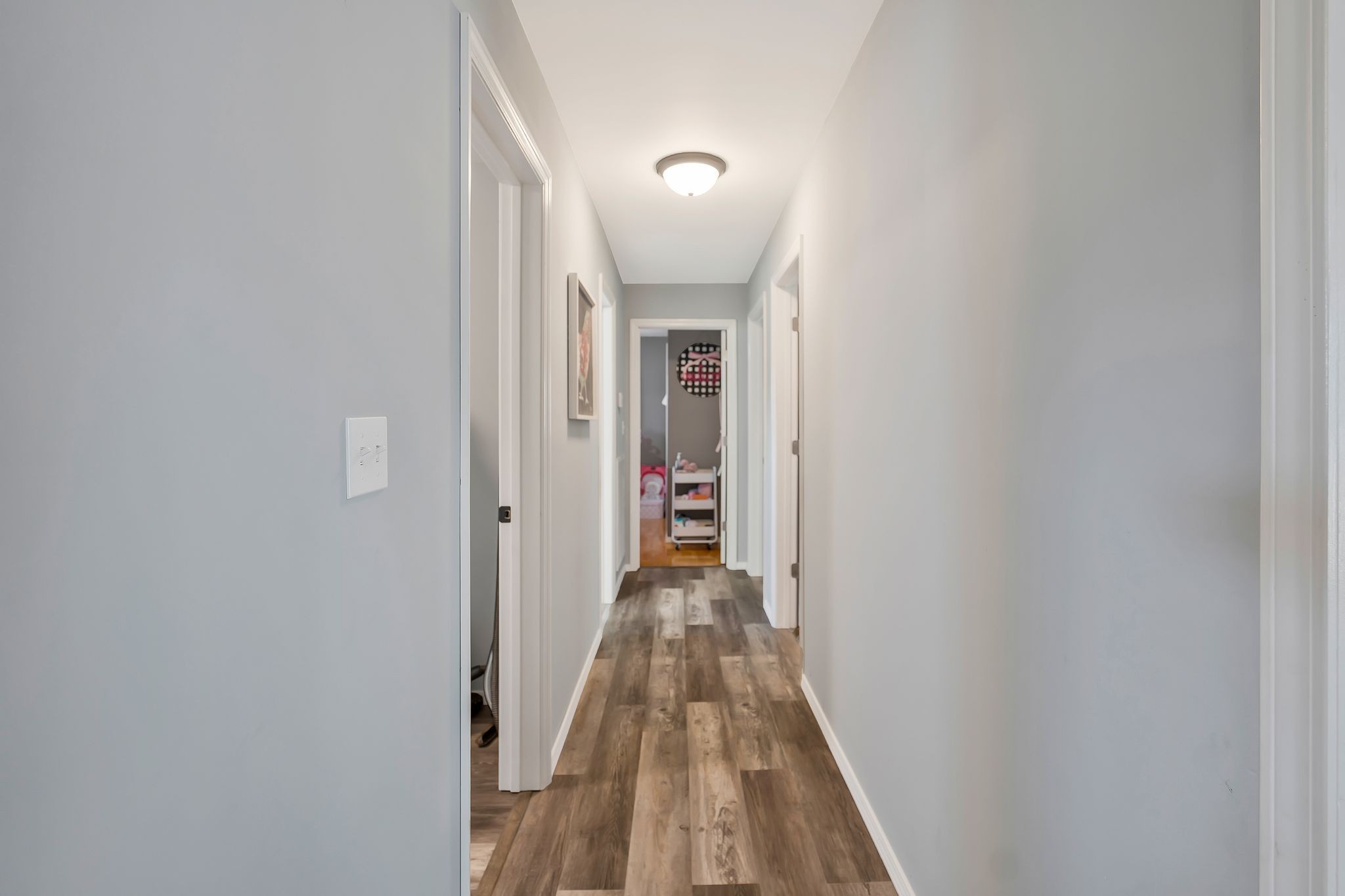 93 Evans Road Five Points, TN 38457 - Photo 10 of 31 a view of a hallway with wooden floor and a bathroom