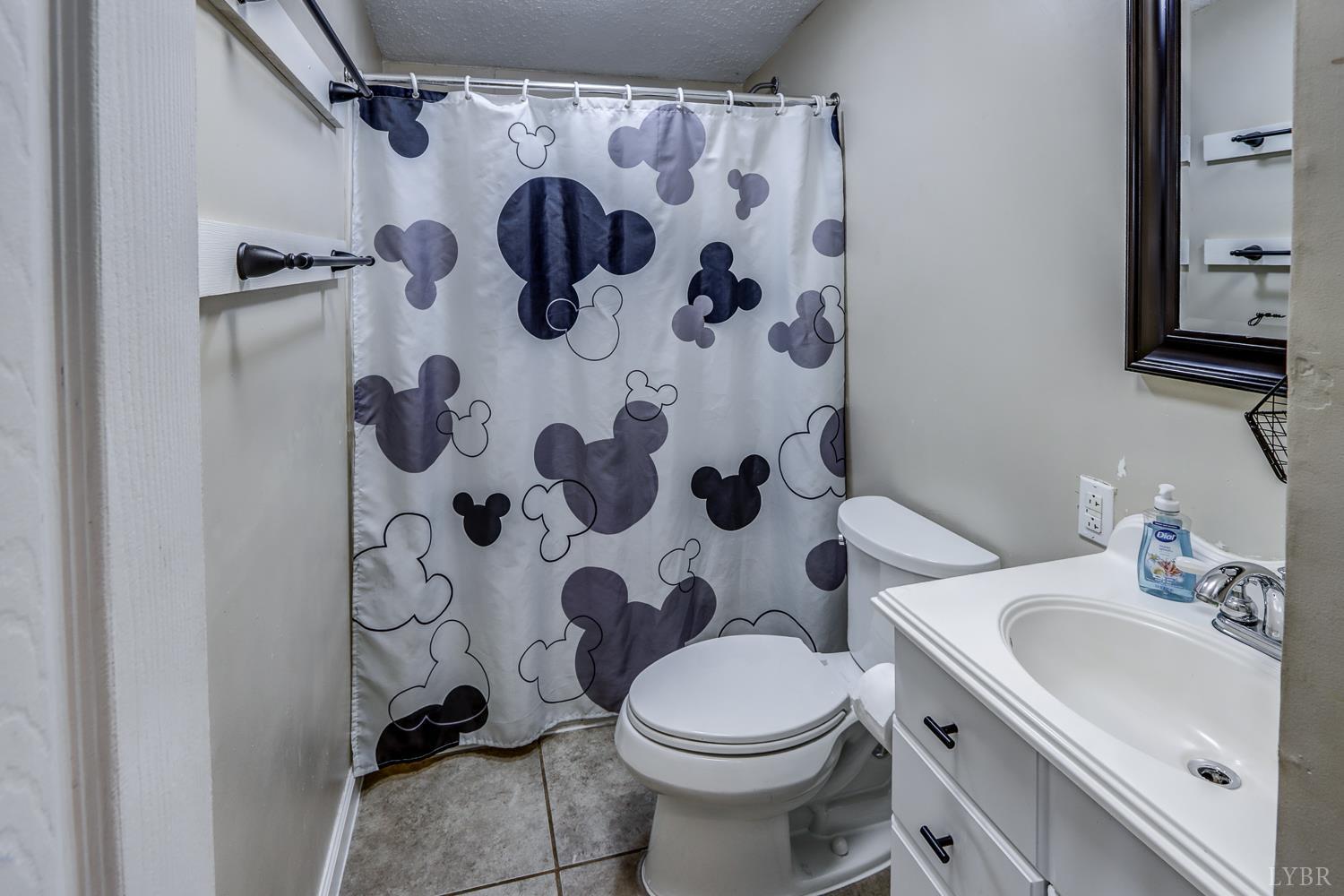 2019 Country Club Road Hurt, VA 24563 - Photo 22 of 39 a bathroom with a sink a toilet and shower curtain