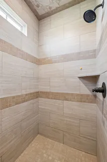 a bathroom with a shower