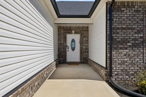 a front view of a house with entryway