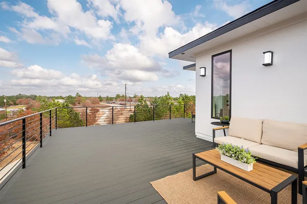 a terrace with outdoor seating