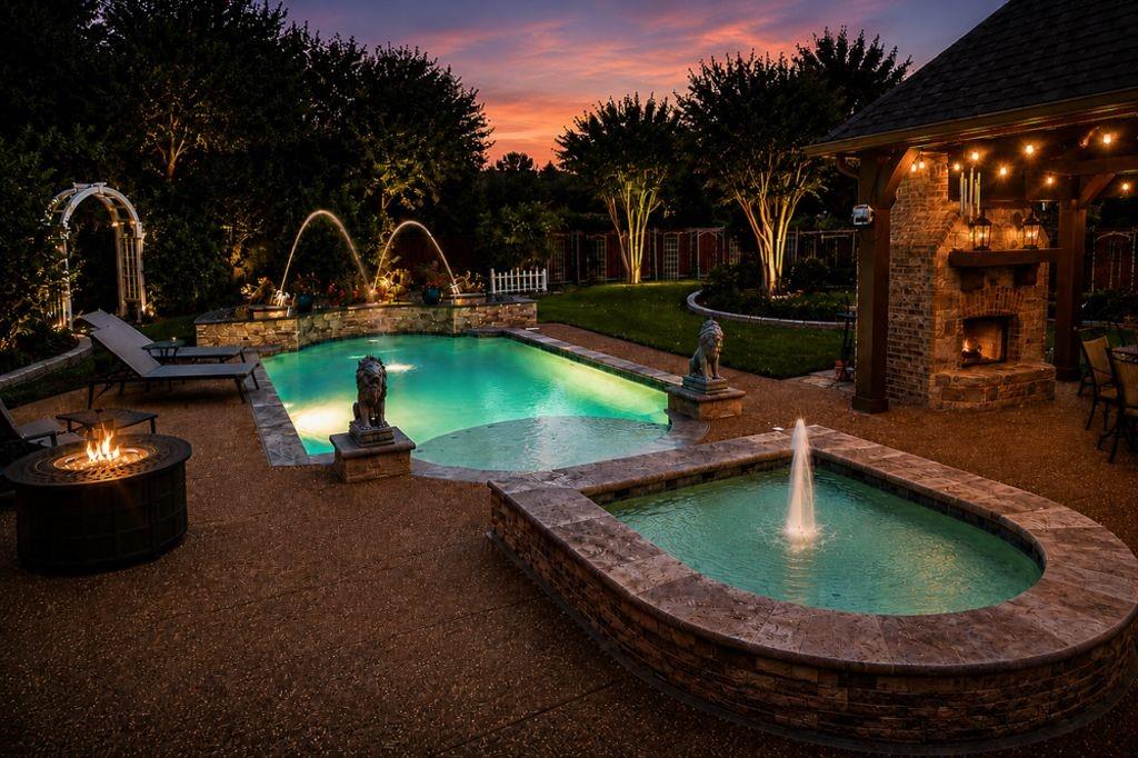 7005 Peter's Path Colleyville, TX 76034 - Photo 35 of 40 a view of a swimming pool with a patio