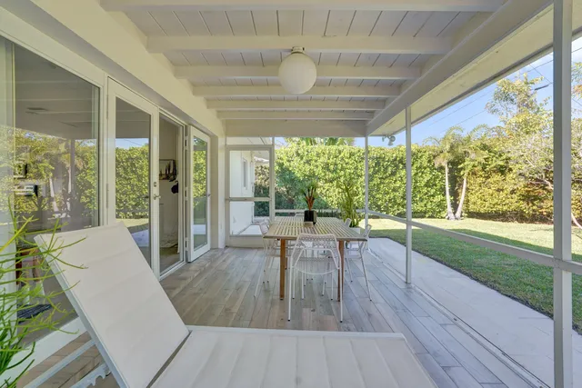 a view of porch with seating space