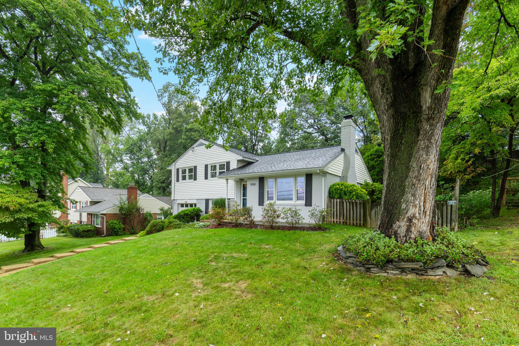 5920 Atteentee Road Springfield, VA 22150 - Photo 3 of 33 a view of a house with a big yard and large trees