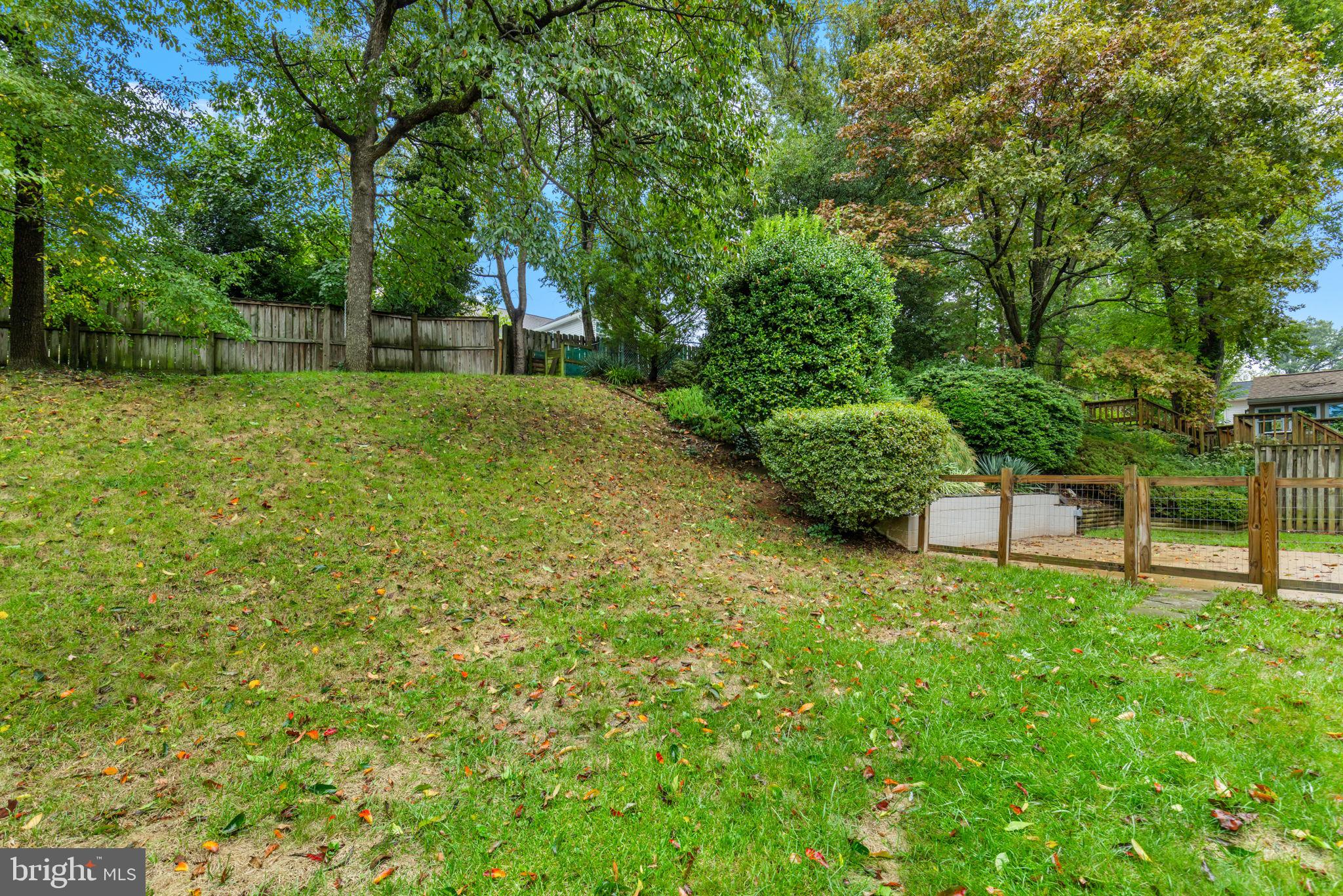 5920 Atteentee Road Springfield, VA 22150 - Photo 32 of 33 a view of backyard with table and chairs and large trees