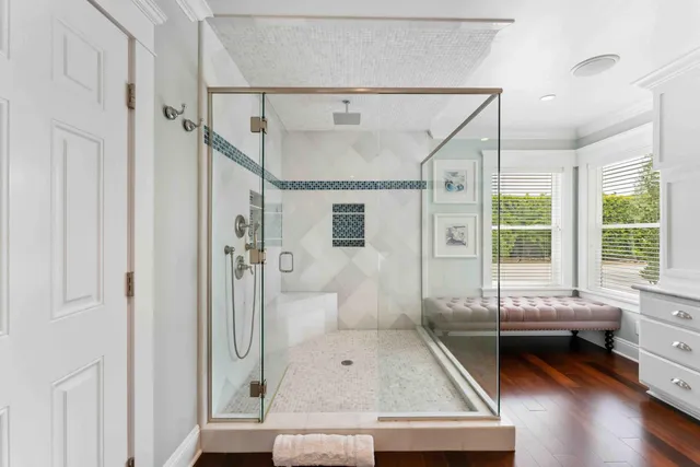 a view of backyard with outdoor seating and mountain view