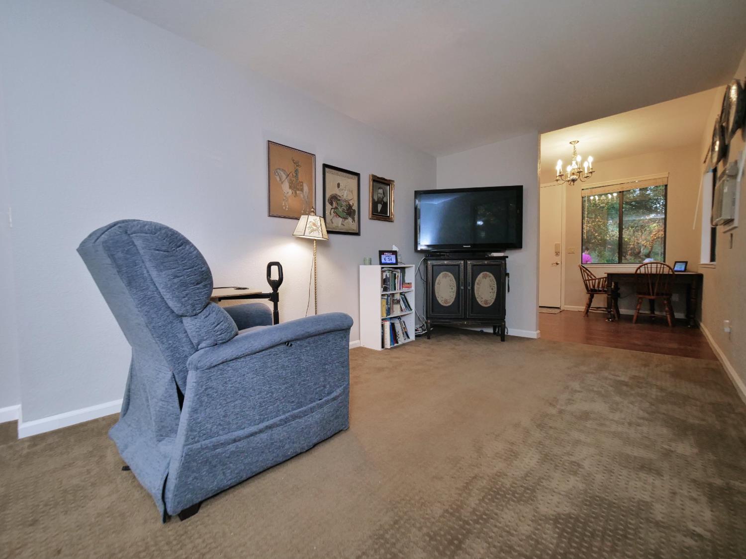 2405 Greensboro Road Placerville, CA 95667 - Photo 74 of 99 a living room with furniture a flat screen tv and a fireplace