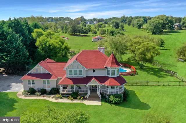 an aerial view of a house